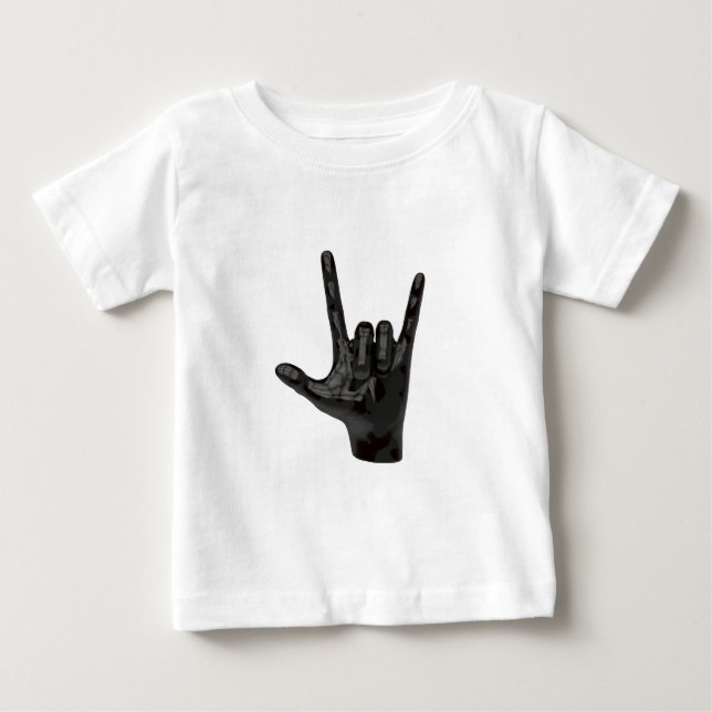 devil horns hand baby T-Shirt (Front)
