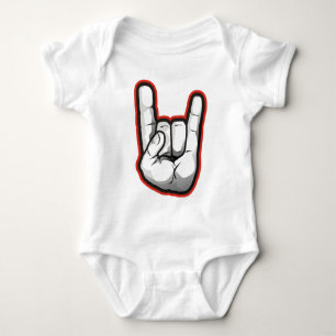 Devil Horns Hand Gesture Baby Bodysuit