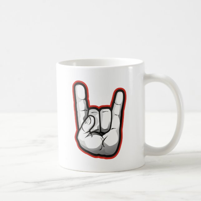 Devil Horns Hand Gesture Coffee Mug (Right)