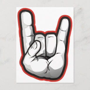Devil Horns Hand Gesture Postcard