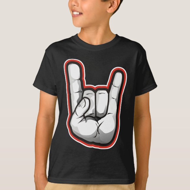 Devil Horns Hand Gesture T-Shirt (Front)