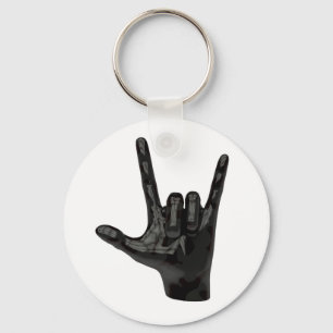 devil horns hand keychain