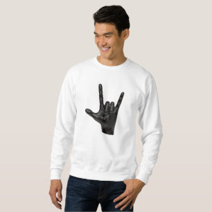 devil horns hand mens sweatshirt