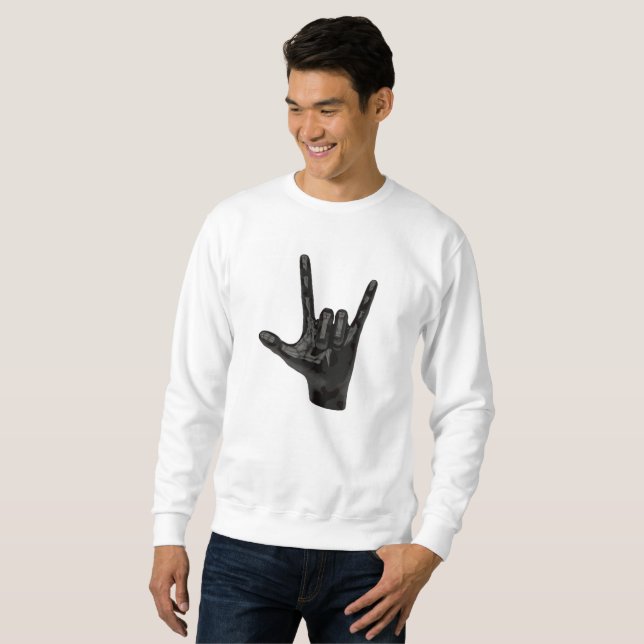 devil horns hand mens sweatshirt (Front Full)