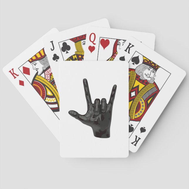 devil horns hand playing cards (Back)