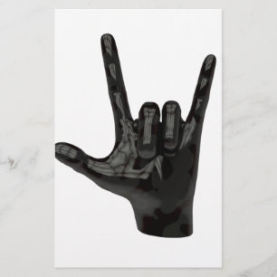 devil horns hand stationery