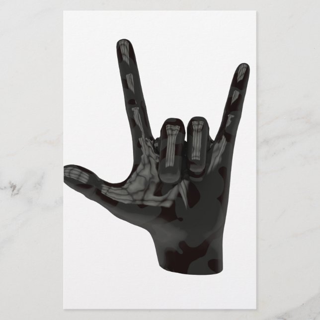 devil horns hand stationery (Front)