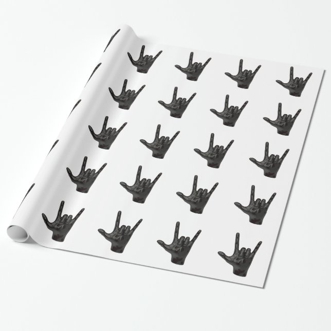 devil horns hand wrapping paper (Unrolled)