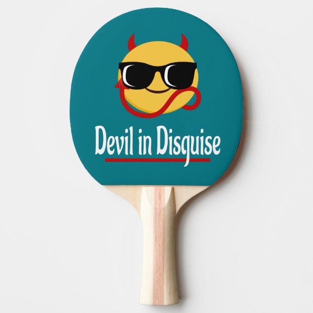 devil in disguise Emoji Hot Trendy Funny white Ping Pong Paddle (Front)