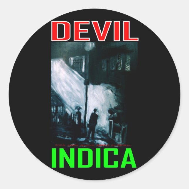 DEVIL INDICA CLASSIC ROUND STICKER (Front)