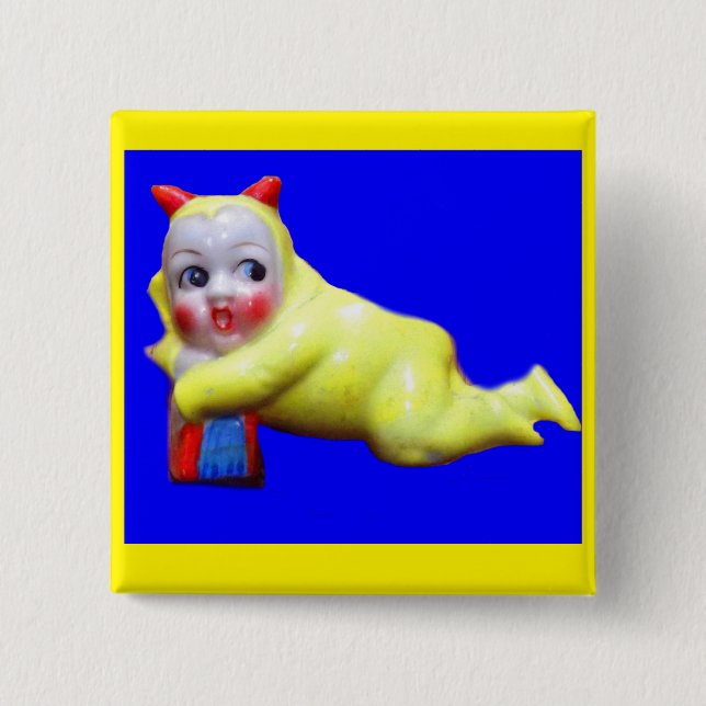devil-ish little imp 2 inch square button (Front)