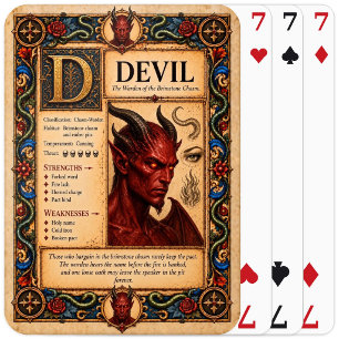 Devil, Medieval Bestiary Art Playing Cards