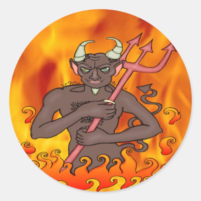Devil Monster Classic Round Sticker (Front)