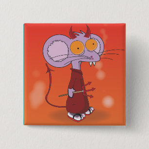 Devil mouse 2 inch square button