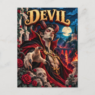 Devil, Paper Cut Monster Postcard