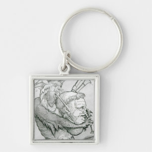 Devil Playing Man's Head as a Saxophone, 1144 Keychain