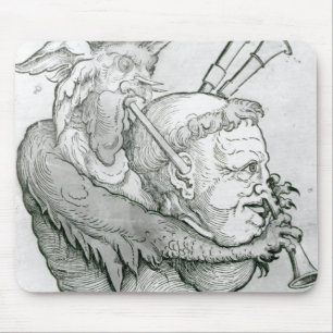 Devil Playing Man's Head as a Saxophone, 1144 Mouse Pad