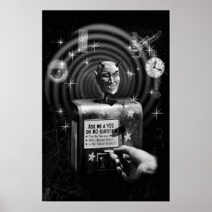 Devil Question Box Vintage Sci-Fi Horror Poster