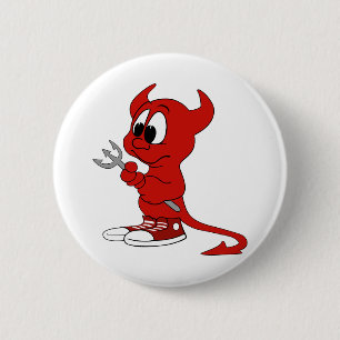 Devil Red Demon Cartoon Satan Evil Hell Heat 2 Inch Round Button