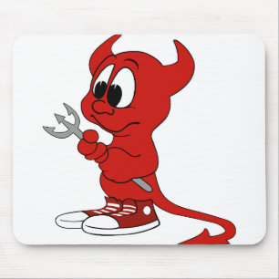 Devil Red Demon Cartoon Satan Evil Hell Heat Mouse Pad