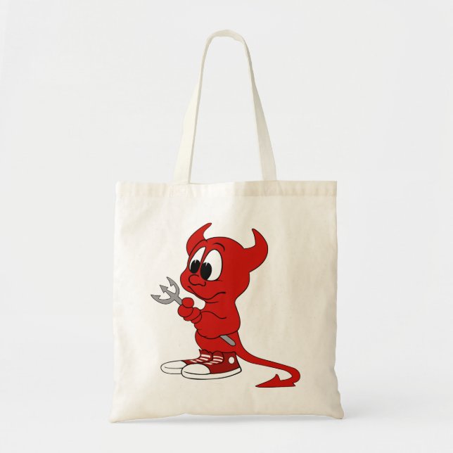 Devil Red Demon Cartoon Satan Evil Hell Heat Tote Bag (Front)