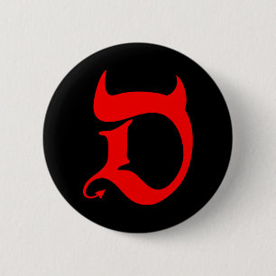 Devil (red print / black) 2 inch round button