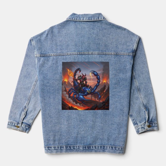 Devil Riding Scorpion Denim Jacket (Back)