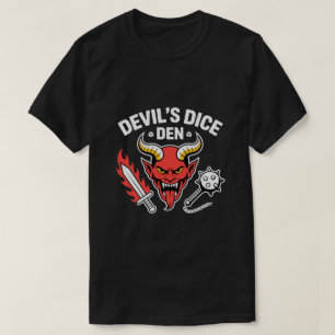 Devil’s Dice Den RPG Gamer T‑Shirt – Red Demon Hea T-Shirt