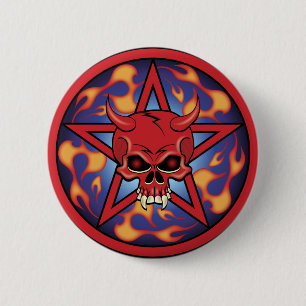 Devil Skull 2 Inch Round Button