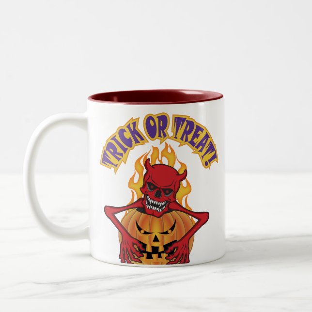 Devil Skull Two-Tone Coffee Mug (Left)