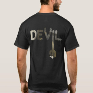 DEVIL T-Shirt Trend Abstract Art Black White Gold