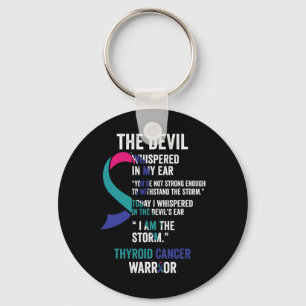 Devil- Thyroid Cancer Awareness Support Ribbon Keychain