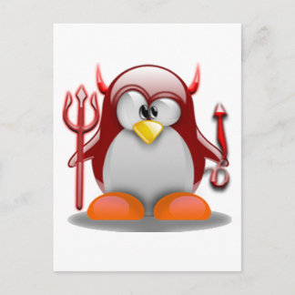 Devil Tux (Linux Tux) Postcard