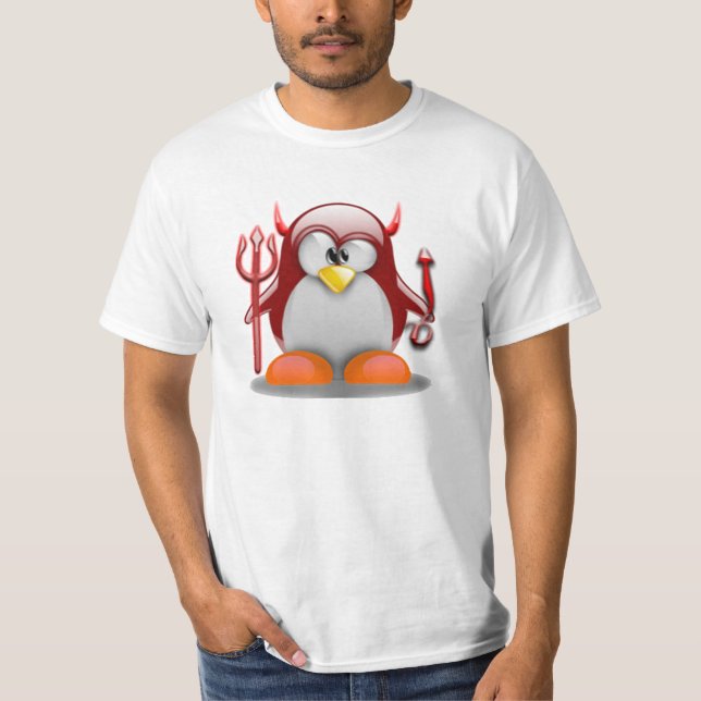 Devil Tux (Linux Tux) T-Shirt (Front)