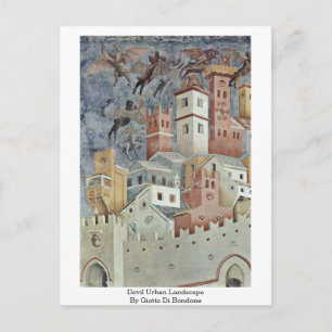 Devil Urban Landscape By Giotto Di Bondone Postcard