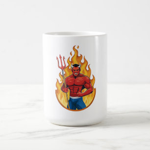 Devil with trident coffee mug