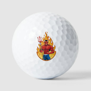 Devil with trident golf balls