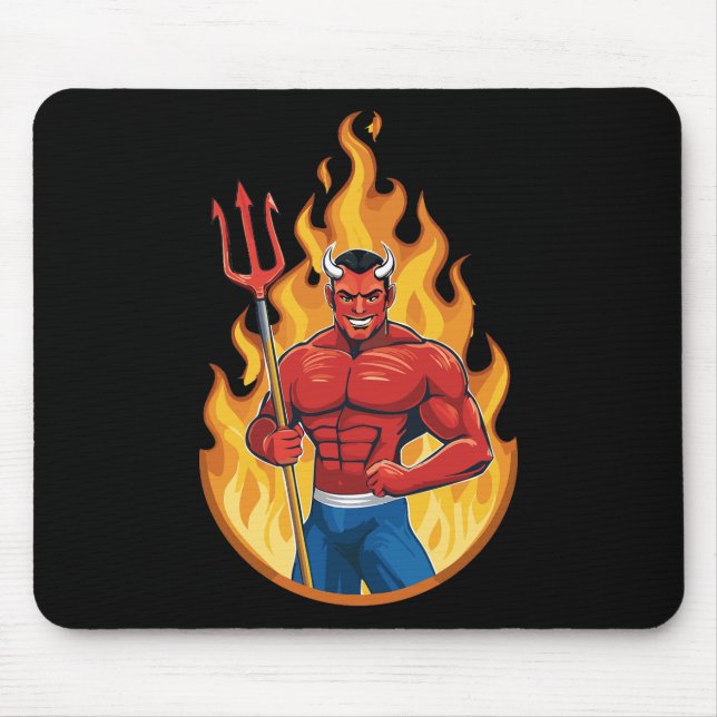 Devil with trident mouse pad (Front)