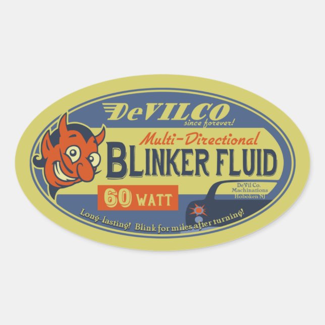 DevilCo Blinker Fluid Oval Sticker (Front)