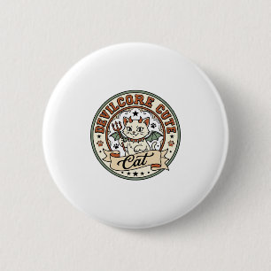 Devilcore Cute Cat Devilcore Cute Cat Vintage Vect 2 Inch Round Button
