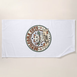 Devilcore Cute Cat Devilcore Cute Cat Vintage Vect Beach Towel