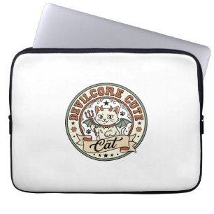 Devilcore Cute Cat Devilcore Cute Cat Vintage Vect Laptop Sleeve