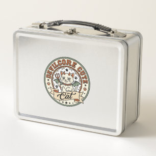 Devilcore Cute Cat Devilcore Cute Cat Vintage Vect Metal Lunch Box
