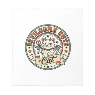 Devilcore Cute Cat Devilcore Cute Cat Vintage Vect Notepad