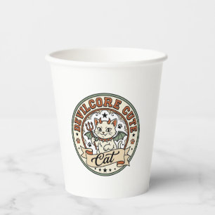 Devilcore Cute Cat Devilcore Cute Cat Vintage Vect Paper Cups
