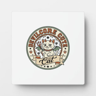 Devilcore Cute Cat Devilcore Cute Cat Vintage Vect Plaque