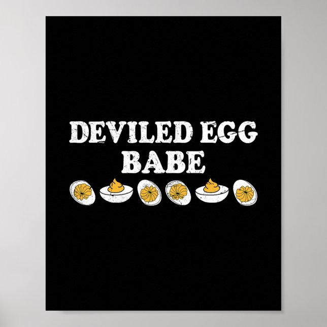 Deviled Egg Be Groovy Retro Thanksgiving Funny Egg Poster (Front)