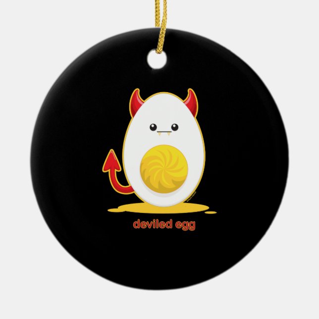 Deviled Egg Ceramic Ornament (Front)