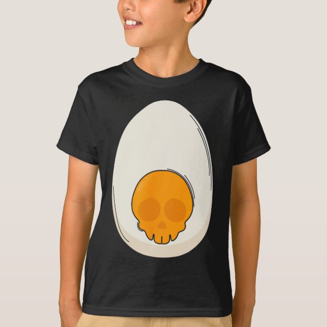 Deviled Egg Costume Devil Horns Halloween Love Egg T-Shirt (Front)