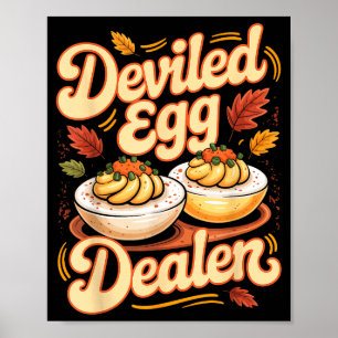 Deviled Egg Er Funny Retro Thanksgiving Food Quote Poster
